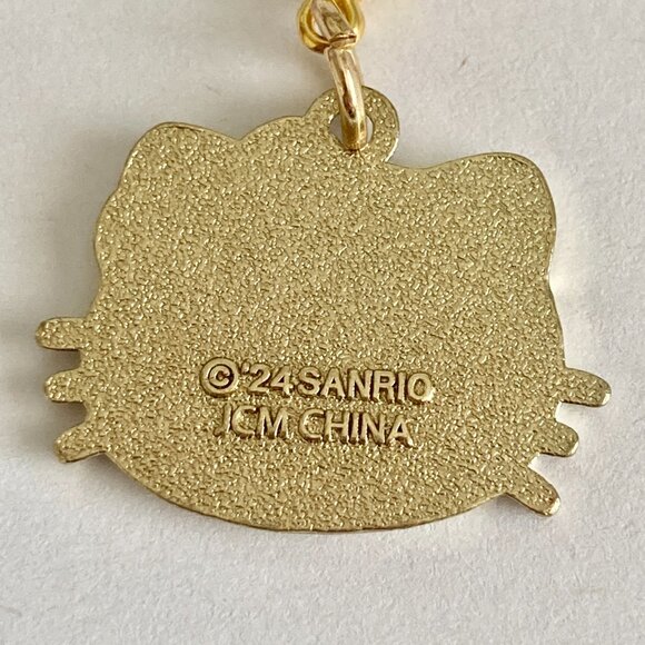 Hello Kitty Clip On Charm Sanrio Gold Tone Enamel Zipper Pull Purse Bag - Picture 6 of 10